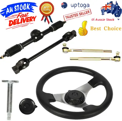 Steering Wheel Steel Kit Gear Rack Pinion Adjustable Shaft 110cc Go Kart Buggy • $119.68