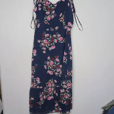 City Chic Womens Maxi Dress XS Or 14(AU) Blue Floral Dainty Ruffle Sleeveless • $26.99