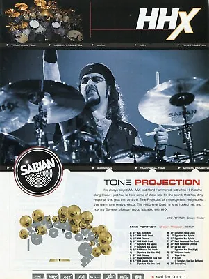 2004 Print Ad Of Sabian HHX Drum Cymbal Setup W Mike Portnoy Of Dream Theater • $9.99