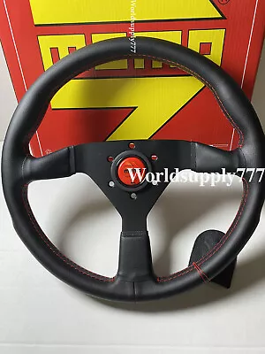 MOMO MonteCarlo 350mm 14' Genuine Leather Thickened Spoke Steering Wheel-Red • $79