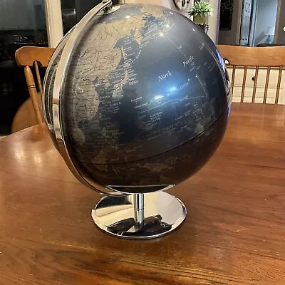 Tabletop World Globe Blue & Silver Sphere Stainless Steel Frame 11 Inch • $6999