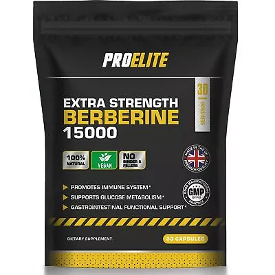 Berberine 600mg Capsules Extra Strength Healthy Blood Sugar Level Support Vegan • £5.99