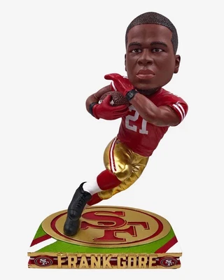 $250 • Buy FRANK GORE San Francisco 49ers NFL Legend “Logo Base” Bobblehead #/144 NIB!