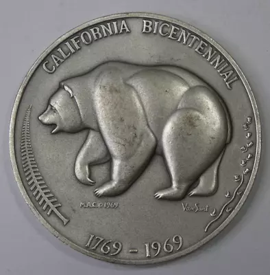 1969 California Bicentennial Medallic Art Co 136g Fine Silver Medal #11839 • $174.99