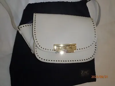 $194.99 • Buy Zac Zac Posen Handbag Eartha Grommets Iconic Accordion Eyelet Crossbody Ivory