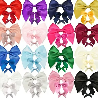 FULL COLOUR SATIN BOWS Pre Tied 3/5/10cm SMALL - LARGE Ribbon Wedding Crafts • £1.39