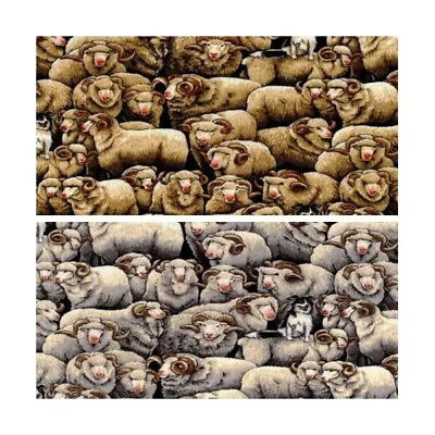 100% Cotton Patchwork Fabric Nutex Merinos Sheep Farm Life • £5.25