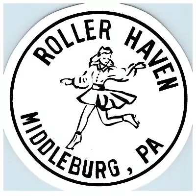 Vintage Roller Skating Rink Sticker Decal Label Roller Haven Middleburg PA S11 • $24.50
