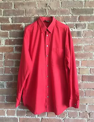Vintage Versace Classic V2 Men’s Shirt Sz Large Red 100% Cotton Poplin • $190