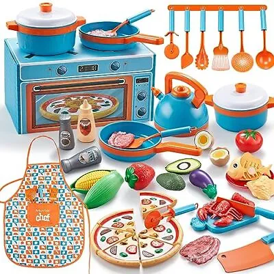 $37.78 • Buy  Play Kitchen Accessories - 46Pc Kids Kitchen Playset With Kids Pots And Pans 