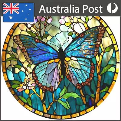 5D DIY Stain Glass Butterfly Full Round Drill Diamond Painting Art Craft 30x30cm • $13.39