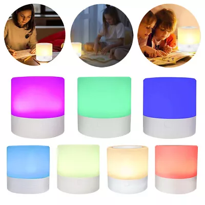 Touch Control Table Lamp Dimmable Small Lamp With 7-Color Changing Kids Gifts • £9.45