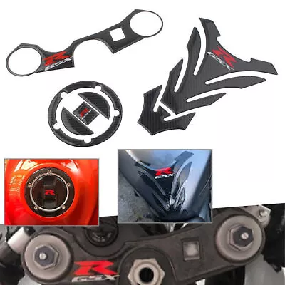 Real Carbon Fiber Protector 3D Decal Gas Tank Pad Stickers For GSXR 1000 750 600 • $28.20