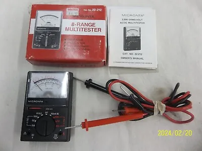 Vintage Micronta 8-Range Pocket Size Handheld Multimeter Tester 22-212 ~ WORKS • $13.99