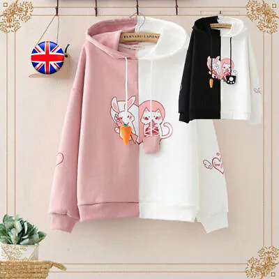 Lady Girl Kawaii Japanese Harajuku Rabbit Fleece Hoodies Sweatshirt Cute Coat • £9.13