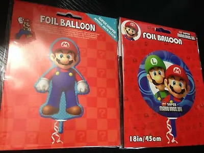 X 2 Super Mario + Luigi Party Balloons Mario Bros Nintendo Giant Foil Helium • $7.40