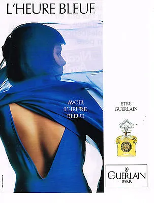 ADVERTISING 074 1989 GUERLAIN Perfume L'HOUR BLEUE • $3.20