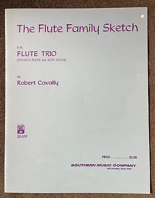 FLUTE TRIO SHEET MUSIC The Flute Family Sketch By R. Cavally  Original Owner • $12