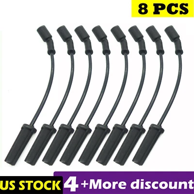 $19.99 • Buy 8x Spark Plugs Wires Set For GMC Chevy Tahoe Hummer 5.3 6.0 V8 88862385 9748HH