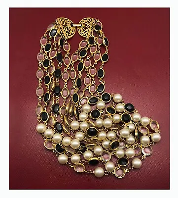 Balmain Vintage Necklace Haute Couture Paris Beaded Multi Strand • $399.99