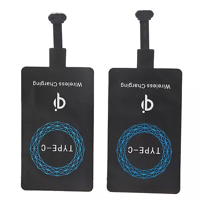 2PCS QI Wireless Adapter Fast Charger Receiver For Type C USB C Black SDS • £6.08