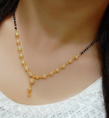 $21.58 • Buy Indian Traditional Mangalsutra Earrings Beaded Chain Ethnic Jewelry Women Girl