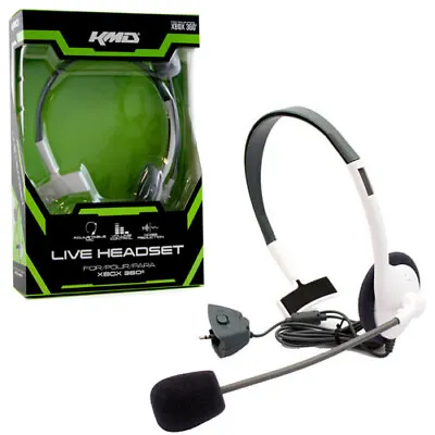 Xbox 360 / 360 Slim - WHITE Headset W/ Microphone KMD (Headphone Mics) • $11.99