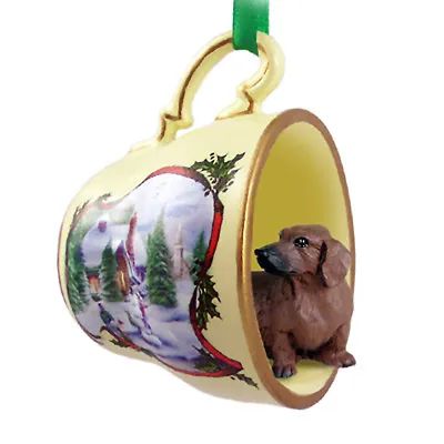 Dachshund Christmas Ornament Teacup Red • $17.50