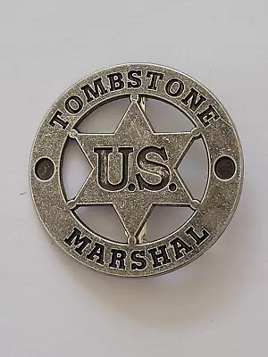 Replica Tombstone US Marshal Badge Silver Finish 2  Novelty Western Badge • $11.65