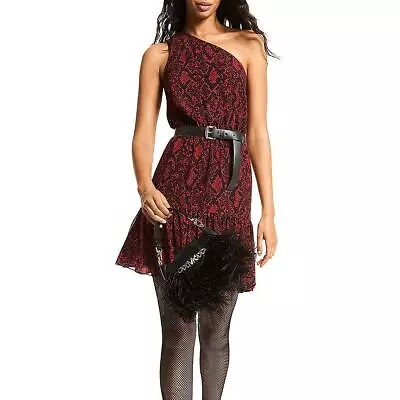 MICHAEL Michael Kors Womens Black Python Print Short Mini Dress 16 BHFO 7753 • $21.99