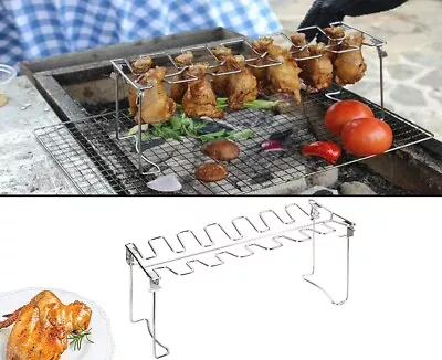 Chicken Wing & Leg Rack For Grill Smoker Oven Stainless Steel Vertical Roaster • $11.49