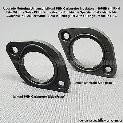 Upgrade Motoring Mikuni/Solex PHH Carb Universal O-Ring Insulators - Black Pair  • $54.95