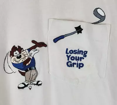 Vtg Warner Bros Golf Tee Shirt Mens XL Looney Tunes Tazmanian Devil Taz 90s • $9.95