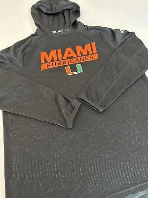 Adidas Climalite Miami Hurricanes Hoodie Black New  Mens XL Team Issue • $20