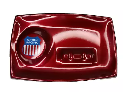 Union Pacific Railroad LOGO Red Steel Metal Ashtray With Auto Paint Style Finish • $24.99