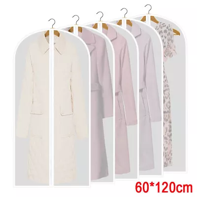 5x Clothes Garment Dust Cover Storage Suit Protector Dress Wardrobe Hanger Bag • £6.79