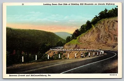 McConnellsburg PA - Lincoln Highway - Rt. 30 - Everett - Curt Teich 1930 • $3.25