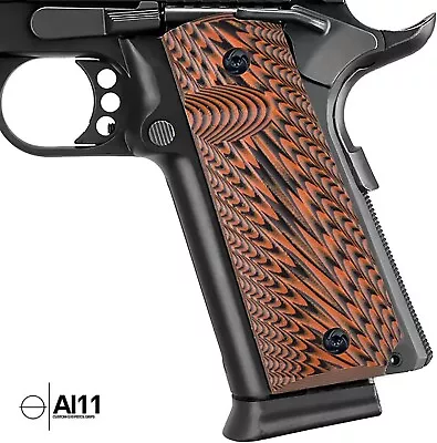 1911 G10 Grips Full Size Ambi Safety Cut Aggressive Texture Starburst Orange • $22.99