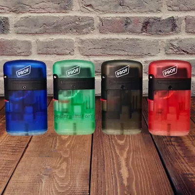 £4.25 • Buy PROF Dual TURBO JET Flame Windproof *SEE THROW*FANCY COLORFUL Refillable LIGHTER