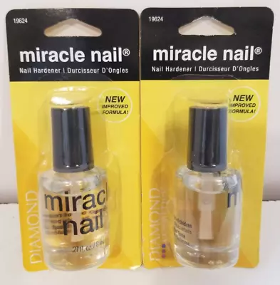 2 Diamond MIRACLE NAIL Hardener Clear Coat Treatment Polish New Impoved Formula • $9.49