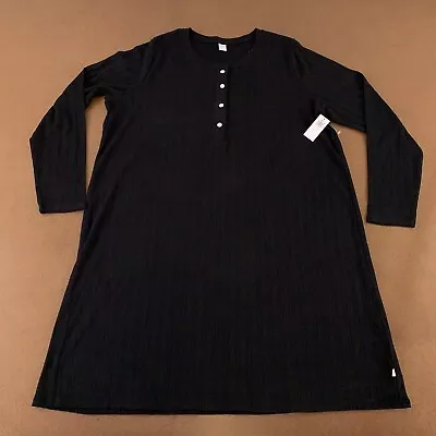 Old Navy Women's Maternity Size XL Black Long Sleeve Henley Nightgown NWT • $22.67