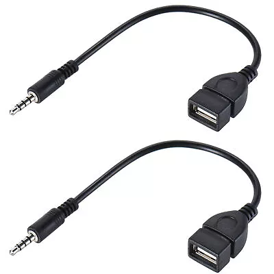 2x 3.5mm (1/8 Inch) AUX Audio Plug Male To USB 2.0 Female OTG Adapter Converter • $8.09