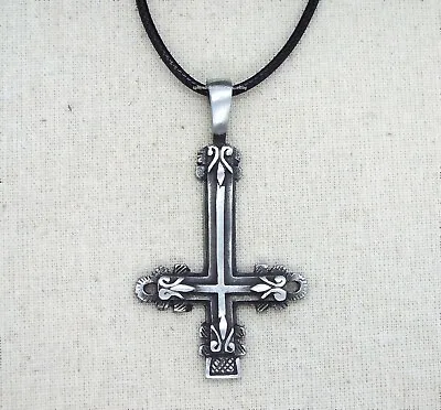 Inverted Gothic Cross Pendant (Pagan Occult Wiccan Necklace) • £5