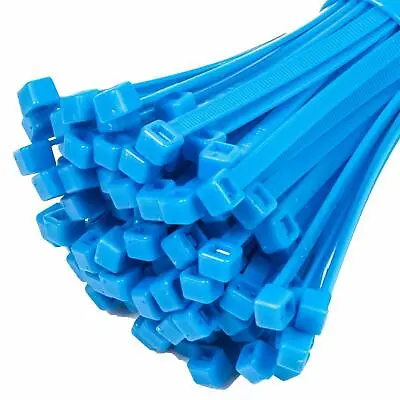 Fluorescent Blue Colour Cable Ties Nylon Plastic Zip Tie Wraps • £1.99