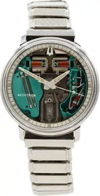 Vintage 35mm 1966 Accutron Spaceview Men's Tuning Fork Wristwatch 214 Steel • $550