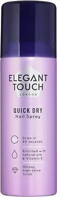 Dry Nail Spray Polish Quick Dry Nail Varnish Elegant Touch Rapid 125-ml Freepost • £4.72