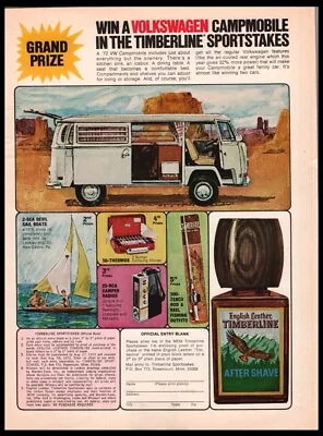 1972 VW Volkswagen Campmobile Van Contest  Photo Print Ad-VTG Man Cave Garage • $7.96