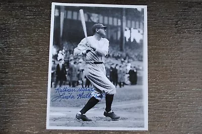 Babe Ruth Photo Signed By Grandaughter Linda Ruth Tosetti & Baseball Signed Psa/ • $199