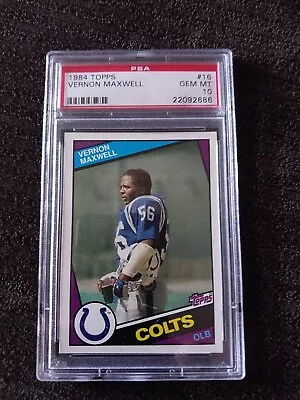 1984 Topps Football #16 Vernon Maxwell Indianapolis Colts PSA 10 GEM MINT • $99.99