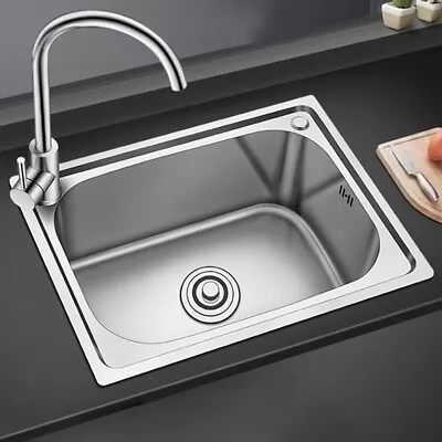 Counter Top Undermount Inset Stainless Steel Hand WASH Basin Kitchen Sink Waste • £29.95